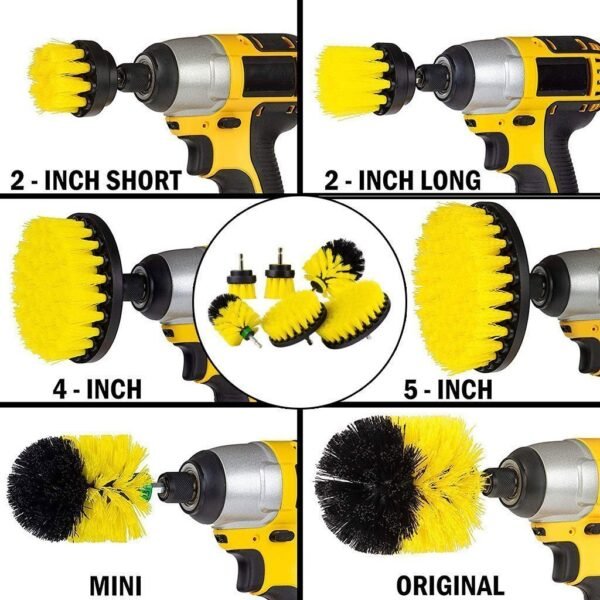 6-Piece Grout Power Scrubber Cleaning Brush - Yellow - Image 3