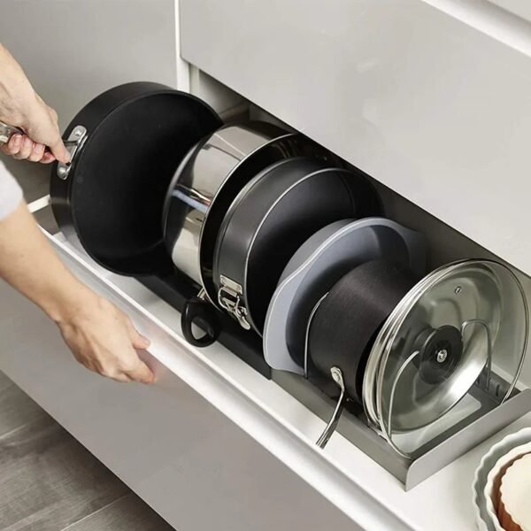 U-Shaped Kitchen Pot Lid and Dish Storage Rack - Image 5