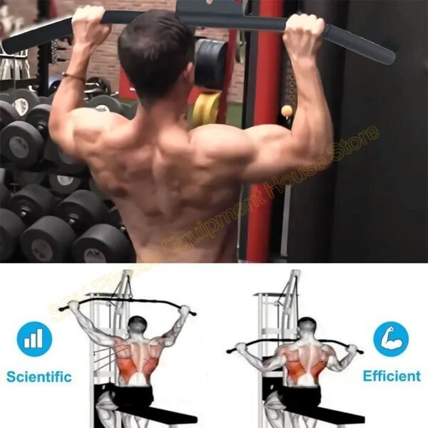 Home Gym Lat Pull Down and Seated Row Bar Attachment - Image 2