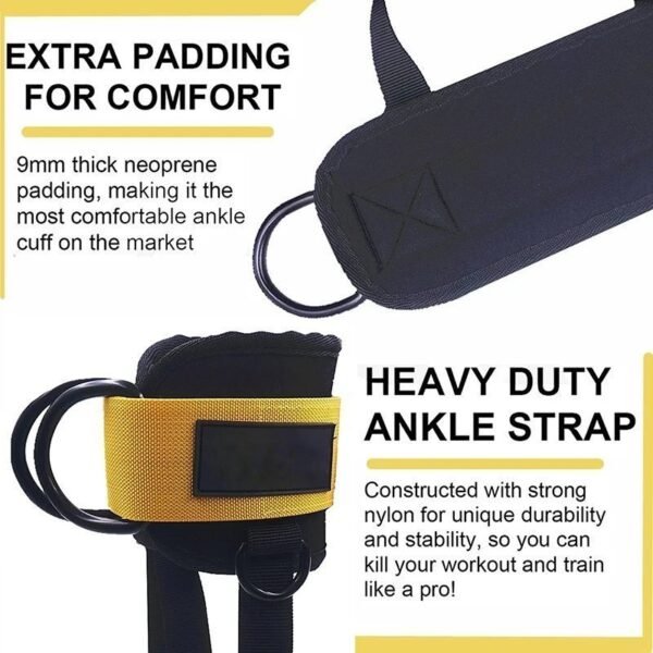 Padded Ankle Strap with D-Ring for Leg and Butt Exercises - Image 4