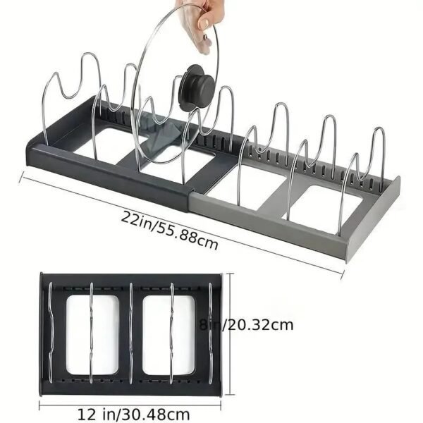 U-Shaped Kitchen Pot Lid and Dish Storage Rack - Image 2