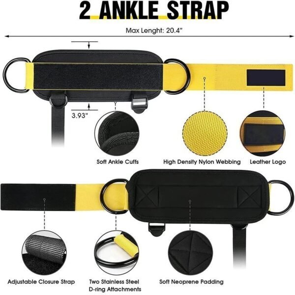 Padded Ankle Strap with D-Ring for Leg and Butt Exercises - Image 3