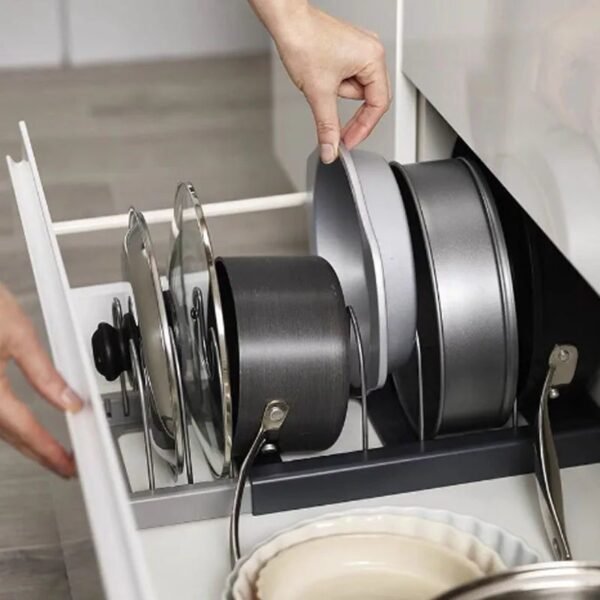 U-Shaped Kitchen Pot Lid and Dish Storage Rack - Image 4